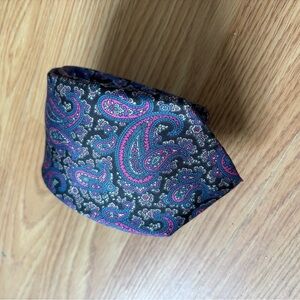 Paisley Silk Tie - Black and Blue